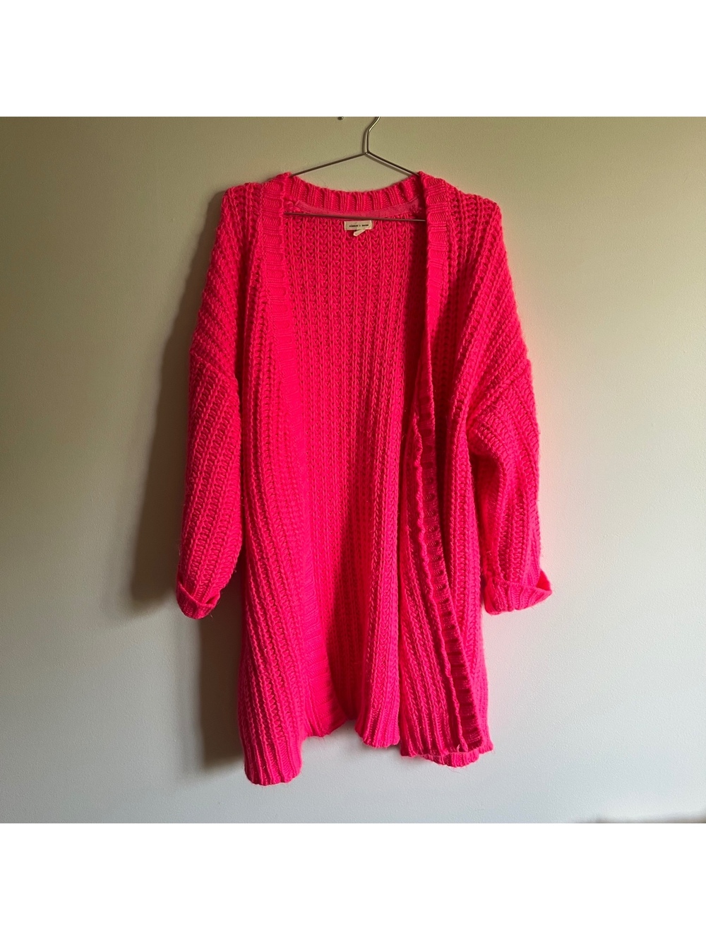 Silence + Noise Chunky Neon Pink Cardigan OSFM